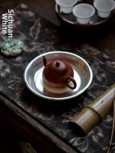 MIBAIYANWU | Đế Ấm Trà Bằng Gốm Bạc Sang Trọng Đục Tay Phong Cách Zen