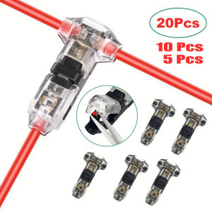 5/10/20 Pieces T1 Quick Connector Wire Connectors - 1 Pin 1 Way Universal Compact Type No Stripping Required Easy to Install Ideal for Vehicle Audio and Lighting Installations Suitable for 18-22Awg Cables Wire Connector Quick Connection