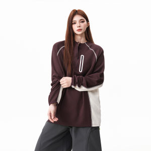 BWKA | Moisture-wicking Color-block Half-zip Long Sleeve T-shirt