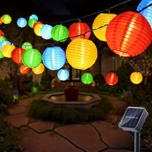 Outdoor LED Solar Lantern String Lights Garden Garland Fairy Lights Solar Powered Decorative Light for Christmas Wedding Party