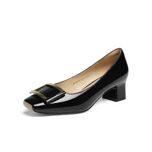 Reddragonfly | Mother Mid-aged Womens Coarse Heel Buckle Shoes