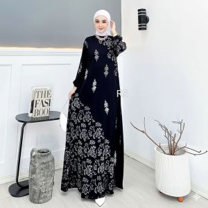 Baju Gamis Wanita Batik Cap Pekalongan Rayon Twill Ibu Busui Kondangan Kekinian
