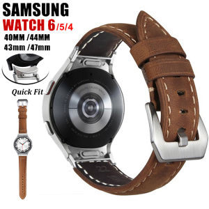 No Gaps Genuine Leather Strap for Samsung Galaxy Watch 6 Classic 47mm 43mm 40mm 44mm Watch 6 5 4 Quick Fit New Type Band for Watch 5Pro 45mm Bracelet