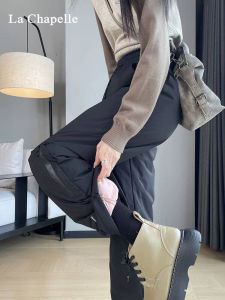 La Chapelle Womens down Snow Pants High Waist Long Straight Leg Thickened Winter Travel Equipment Skiing Trousers Cold Proof