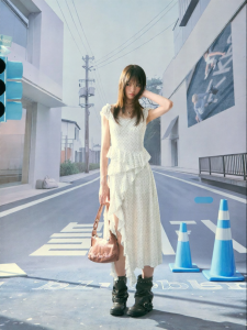 Spotted Summer Dress with Ruffles and Straps