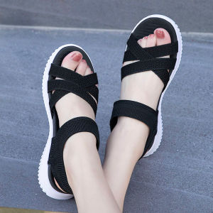 2025 Summer Fly Knit Mesh Sports Sandals Womens Lightweight Soft Bottom Comfortable Flat Bottom Anti-Slip Casual Shoes