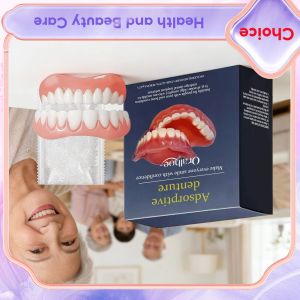 oralhoe | Silicone Dentures for No Teeth Dentures False Teeth Full Set Upper Lower Dental Veneers Temporary Cover Whitening Denture Braces