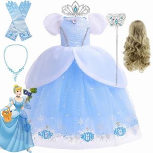 Princess Costume Skirt for Girls Halloween Birthday Party Outfit Cotton Polyester Material Puffy Skirt Cartoon Design