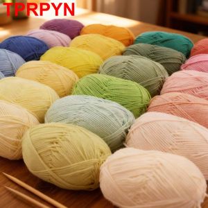 ไหมพรมนมคอตตอน 50 กรัม 4 เส้น สำหรับถักไหมพรม ถักโครเชต์ ทำเสื้อผ้า ผ้าห่ม หมวก ตุ๊กตา อามิกุรุมิ