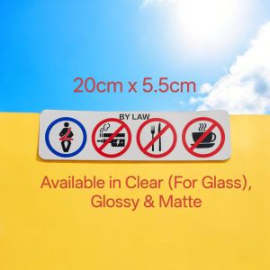 [PHV Taxi MPV Bus Essential]⚪ Waterproof Vinyi Sticker No Smoking Eating Drinking Seat Belt vehicle (FOC Singpost Mail)