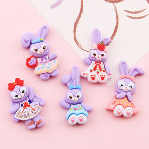 หมุดรูปกระต่ายสีม่วง DIY แฮนด์เมด หมุดรูปหัวใจ แม่เหล็ก แผ่นรองโทรศัพท์มือถือ อุปกรณ์ตกแต่ง เครื่องประดับ เครื่องประดับแฟชั่น