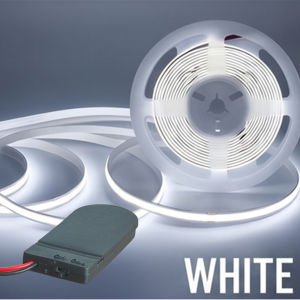DC5V 8mm PCB COB LED Strip 320LEDs/M CR2032 Button Battery Case 0.5-3M Warm/Neutral/White Light Flexible Tape for DIY Home Decor