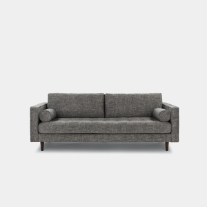 Cozylant Castle Fabric Sofa /1 Seater / 2 Seater / 3 Seater Sofa for Living Room / Light Grey Sofa / Dark Grey Sofa / Minimalist Mid-Century Modern