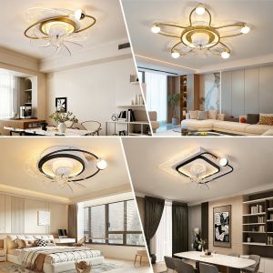 KASIDA Creativity smart ceiling lights with fan with remote control ceiling fan with led light tricolors dimming ceiling light living room silent ceiling fan with light modern for living room bedroom dining room
