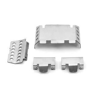 Stainless Steel Chassis Armor for FMS FCX10 Metal Skid Plate Guard Scratch & Impact Resistance Protection 1/10 RC Upgrade Parts