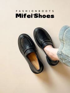 MIFEI | Sheepskin Thick Heel Loafer Shoes