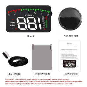 RYSJM | A900 Car OBD2 For HUD Windshield Projector Head Up Display RPM Tachometer Speedometer Water Temperature Gauge On-board Computer