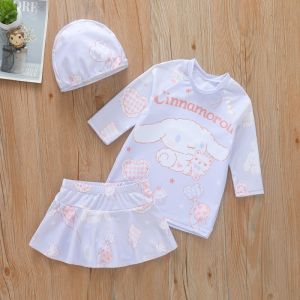 Cute Childrens Swimwear Cartoon Cinnamon Dog Princess Bikini Quick Dry Flat Angle Pants Hot Spring Swimming Suit for Kids