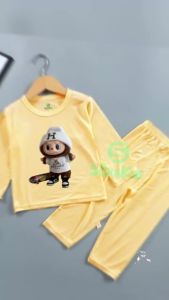 Bộ đồ dài tay dài quầnbộ thu labubu đông bé trai bé gái bé từ 6kg-30kg.DT19