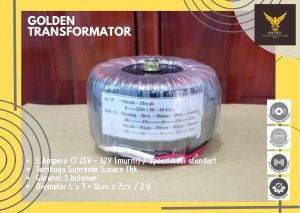 trafo toroid donat 5A CT 25v - 32v murni (spesifikasi standart)