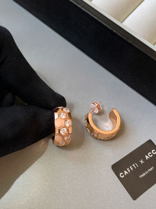 CAFFTI | Rose Gold 925 Silver Honeycomb Zircon Earrings