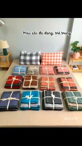 [ FREESHIP ❤️] Set Bộ Chăn Ga Gối Cotton Tici CÓ VỎ CHĂN Giá Rẻ Mát Không Xù Chuẩn Khách Sạn