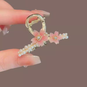 Sakura Pearl Clip Small Size Fairy Cute Metal Hairpin High-end Bangs Side Clip New Womens Headwear