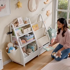 Childrens Bookshelf Integrated Floor-standing Simple Baby Picture Book Storage Rack Home Use Organizer Elegant Luxury
