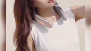 พัดลมคล้องคอ 2025 พัดลมห้อยคอ Neck Fan พัดลมพกพา พัดลมคล้องคอ 4000mah แอร์พกพาห้อยคอ พัดลมพกพาคล้องคอ