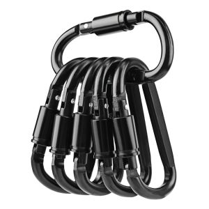 Aluminum D-Ring Locking Camping Carabiners Spring Link HooksKey Ring Backpack Clip for Outdoor Hiking Camping NOT for Climbing
