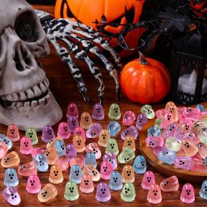 Bộ 50 Mini Dạ Quang Ma Đồ Trang Trí Nhựa Đồ Trang Trí Halloween Dễ Thương Tự Làm Đồ Chơi Trẻ Em Dự Tiệc Trang Trí Nhà Quà Tặng Halloween