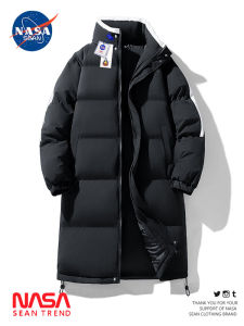 Wassup Panda Thickened Long down Jacket Stand Collar Mens Winter Coat Warm Cotton Outerwear Youth Fashion Polyester Fiber