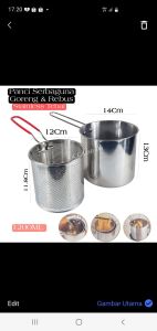 Deep Fryer Mini Pot 2in1 Stainless STeel Tebal Panci Kecil Multifungsi Goreng Rebus Lengkap Saringan Mie 12 CM / 20 Cm