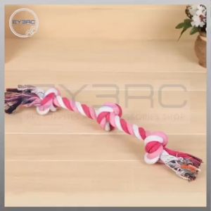 Cotton Braided Rope Triple Knot Chewing Toy for Pet Durable Interactive Tug Toy for Dogs Cats Healthy Teeth Gums Fun Playtime