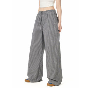 Turn Signal | Trendy Striped Wide-leg Casual Pants