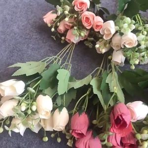 พร้อมส่งกุหลาบตัวแต่งช่อเล็ก 10ดอก กุหลาบเล็ก กุหลาบผ้า ดอกไม้ปลอม ดอกไม้ประดิษฐ์ Rose