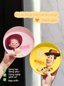 XIAOHUANGLU | Đĩa Tròn Sâu Dễ Thương cho Bữa Sáng của Trẻ