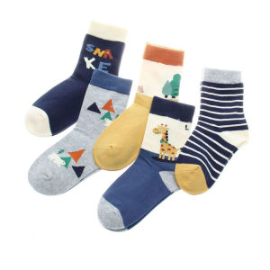 ถุงเท้าเด็กผ้าฝ้ายแท้ ถุงเท้าข้อสั้นป้องกันความร้อนสำหรับฤดูใบไม้ร่วงและฤดูหนาวสำหรับเด็กชายและเด็กชายขนาดกลางและใหญ่