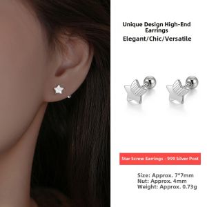 OUGUI | Earrings For Sleeping Sterling Silver Star Screw