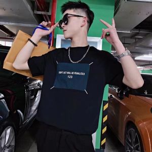 Áo Thun Cotton Tay Ngắn Mùa Hè 2022 Áo Thun Nam Cổ Tròn in Họa Tiết Thời Trang Thường Ngày Thoáng Khí Thoải Mái Cho Thanh Thiếu Niên