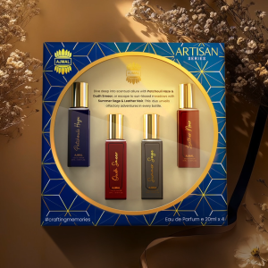 AJMAL เซ็ตน้ำหอม อาร์ทิซาน Artisan Series Gift Set Perfume 4x20 ml EDP สำหรับผู้ชายและผู้หญิง กลิ่นผลไม้สมุนไพรสดชื่นผสานไม้หอมและหนัง หอมมาก ติดทนนาน