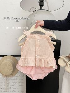 Bộ Đồ Bodysuit Mỏng Cho Bé Gái Có Tay Loe