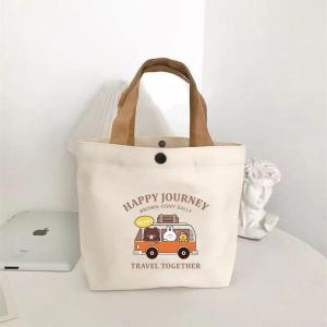 Female Printed Versatile Student Portable Office Handbag Little Bear Big Capacity Canvas Bag Bento Bag Handbag Sail Bag