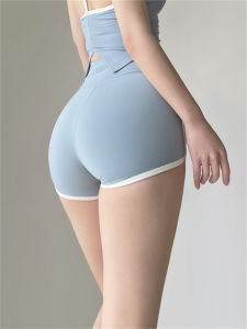 Quick-Drying ผู้หญิงกีฬากางเกงขาสั้นเอวสูงฟิตเนสโยคะวิ่ง Jumpsuit น้ําหนักเบา Breathable ถักผ้าฝ้าย Polyurethane Elastane