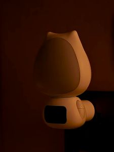 Lampu Tidur Model Kucing LED Wireless Lampu Tidur Jam Remote Digital Rechargeable