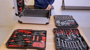 REAIM Hand tool set Tool Set 187PCS Portable Toolbox Socket Wrench Set For Motorcycle Car Pliers Meter Stick Socket Torque Wrench Tool Spanner Tools Set