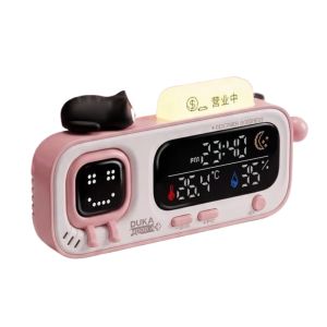DUKA MOODA Smart Temperature and Humidity Clock Desktop Electric Digital Hygrometer Home Weather Station Fun Reminder