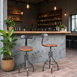 Retro Industrial Style Bar Chair B & B Creative For Home Adjustable Iron Dining Chair Coffee Shop Milk Tea Shop Barstool