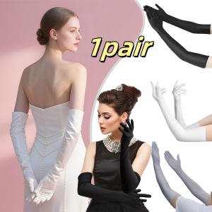 1pair High Elastic Spandex Elbow Finger Gloves Long Womens For Sun Protection Gloves Party Nightclub Wedding Performance Gloves