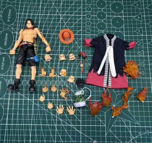 Bandai | Bandai SHF One Piece Fire Fist Ace Action Figure - Collectible Model Toy Doll Ornament for Birthday Gift